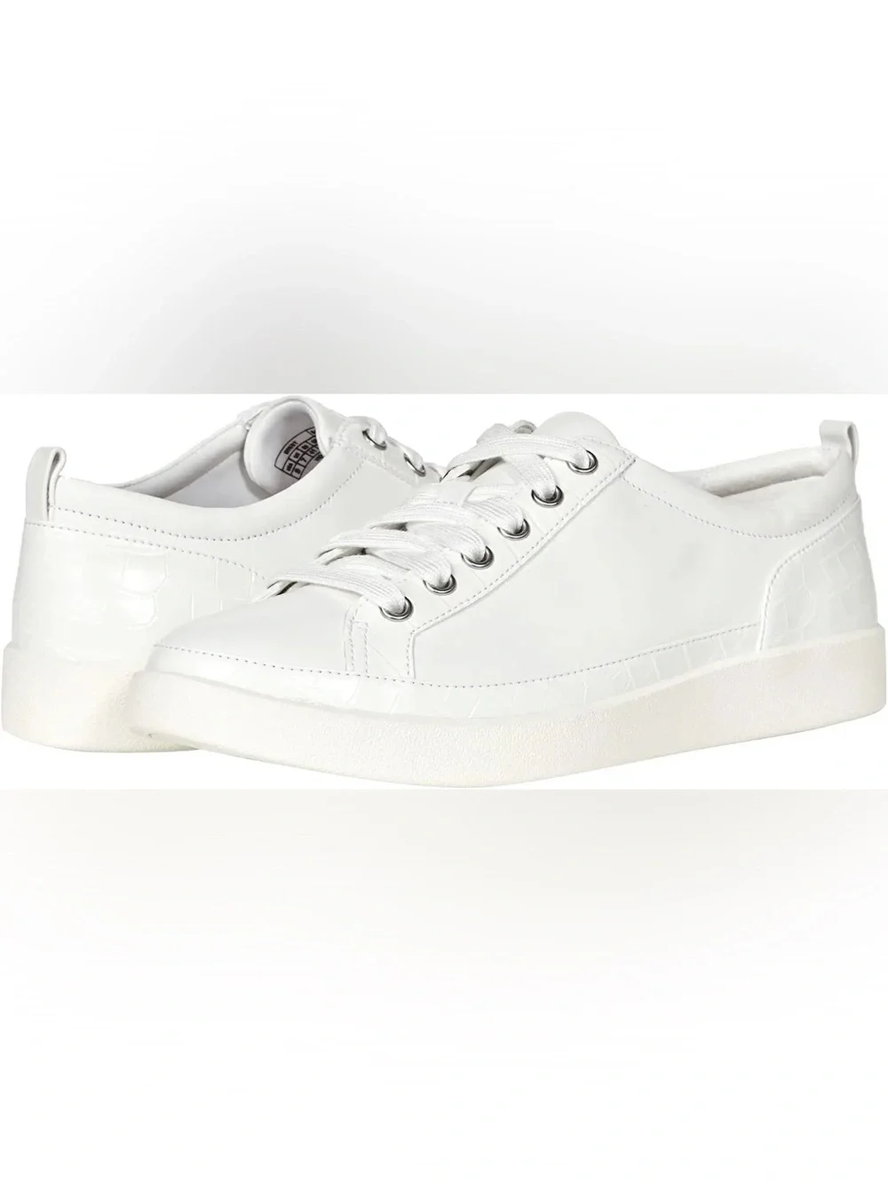 Vionic Winnie Leather White Low-Profile Lace-Up Sneakers
